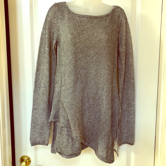 White House Black Market Tops - White House Black Market Metallic Silver Top